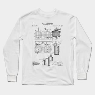 Brewery Patent - Beer Art - Black And White Long Sleeve T-Shirt